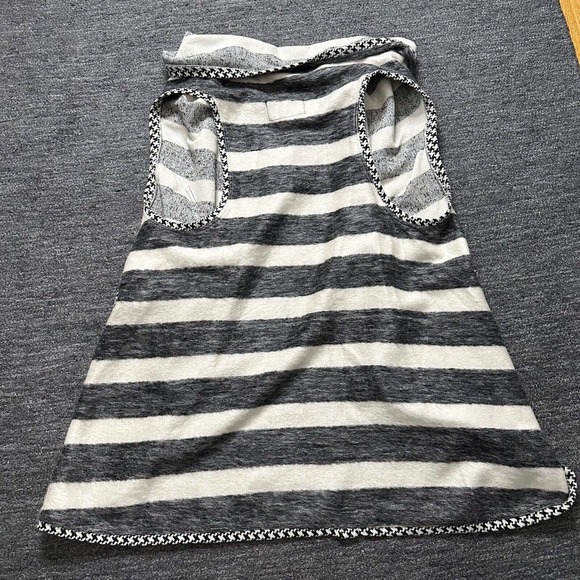 Dem Two Hands Vest Women One Size Gray White Shawl Stripe Artsy Art to Wear Wool - Picture 2 of 11
